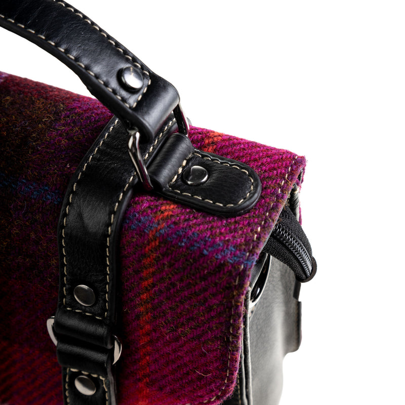 Ht Leather Satchel Bag Red Check / Tan