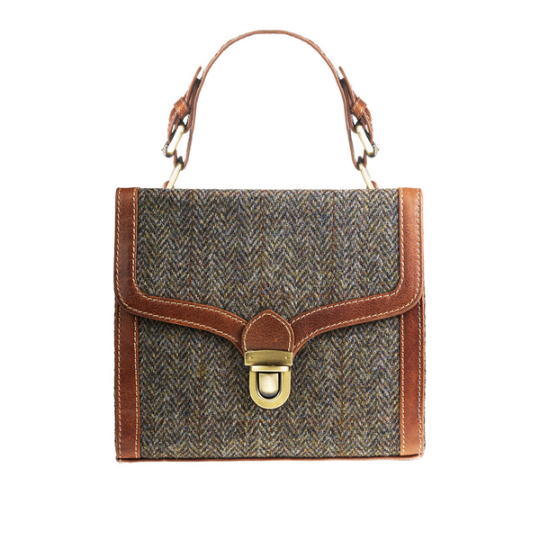 Ashwood Woven Leather Purse in Cognac