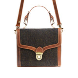 Ht Ladies Handbag Dark Brown Barleycorn / Tan