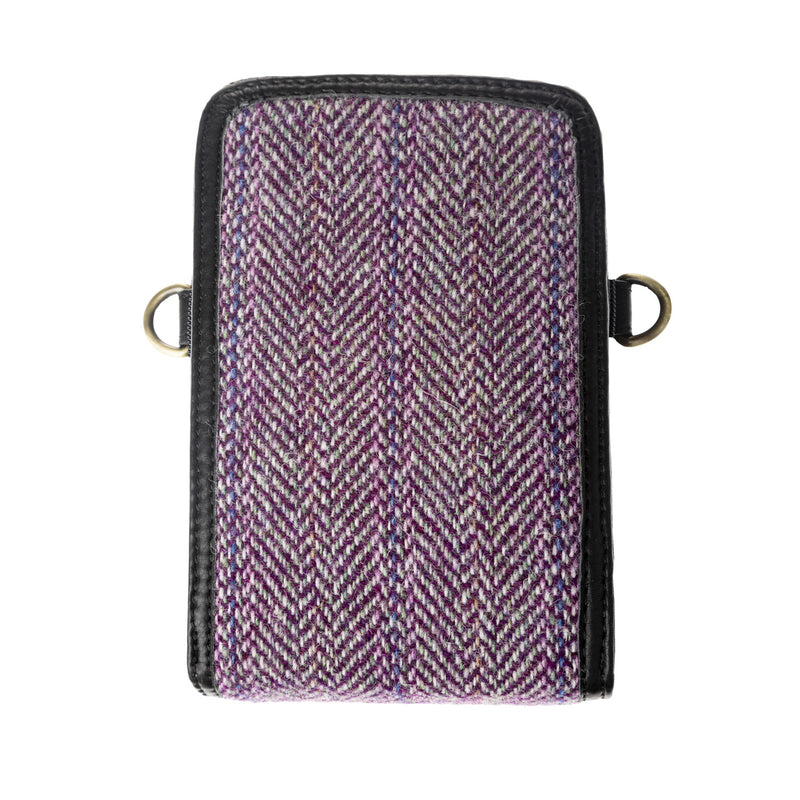 Ht Travel Cross Body Bag Plum Herringbone / Black