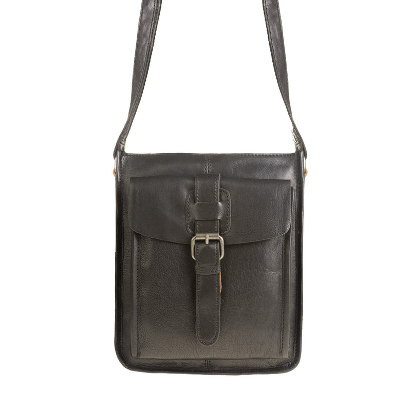 4551 Unisex Leather Body Bag Black