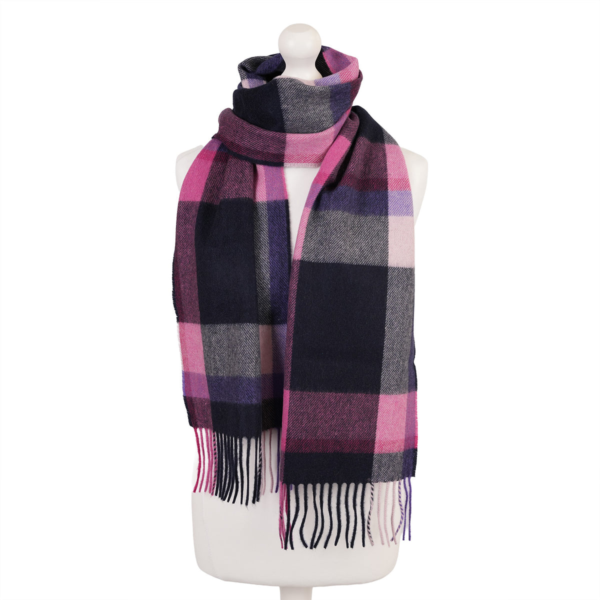 Tartan Weaving Mill 100% Pure Cashmere Scarf – Made in Scotland - MIDDLETON CHECK HEATHER