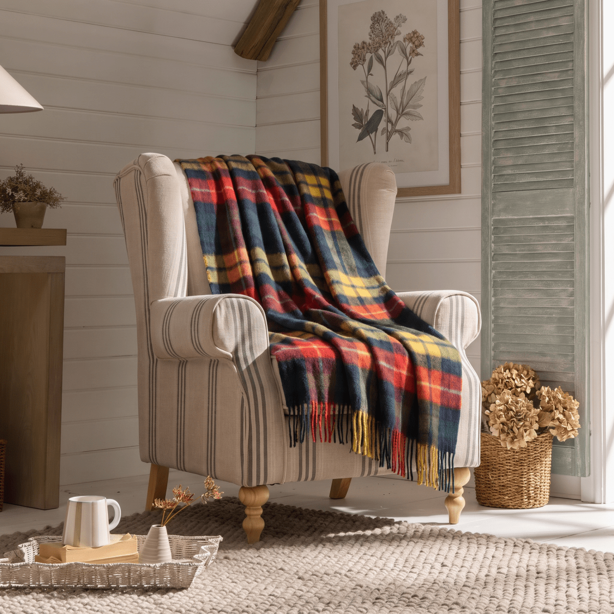 100% Pure Lambswool Blanket Throw – Luxury Soft Warm Wool Blanket - Home Décor - BUCHANAN MODERN