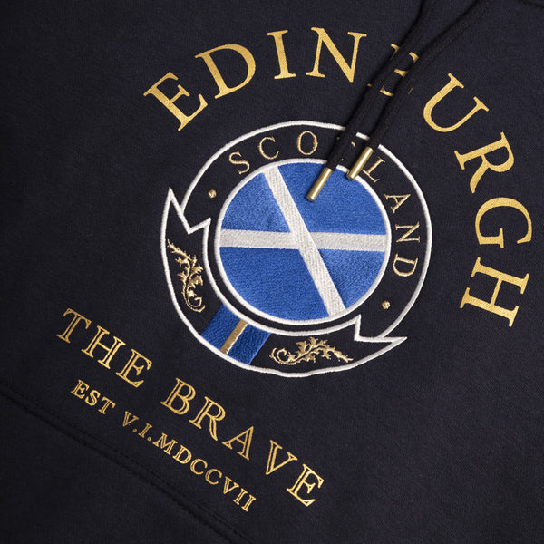 Hoodie Gold Circle Edin/Scot/Flag/Brave
