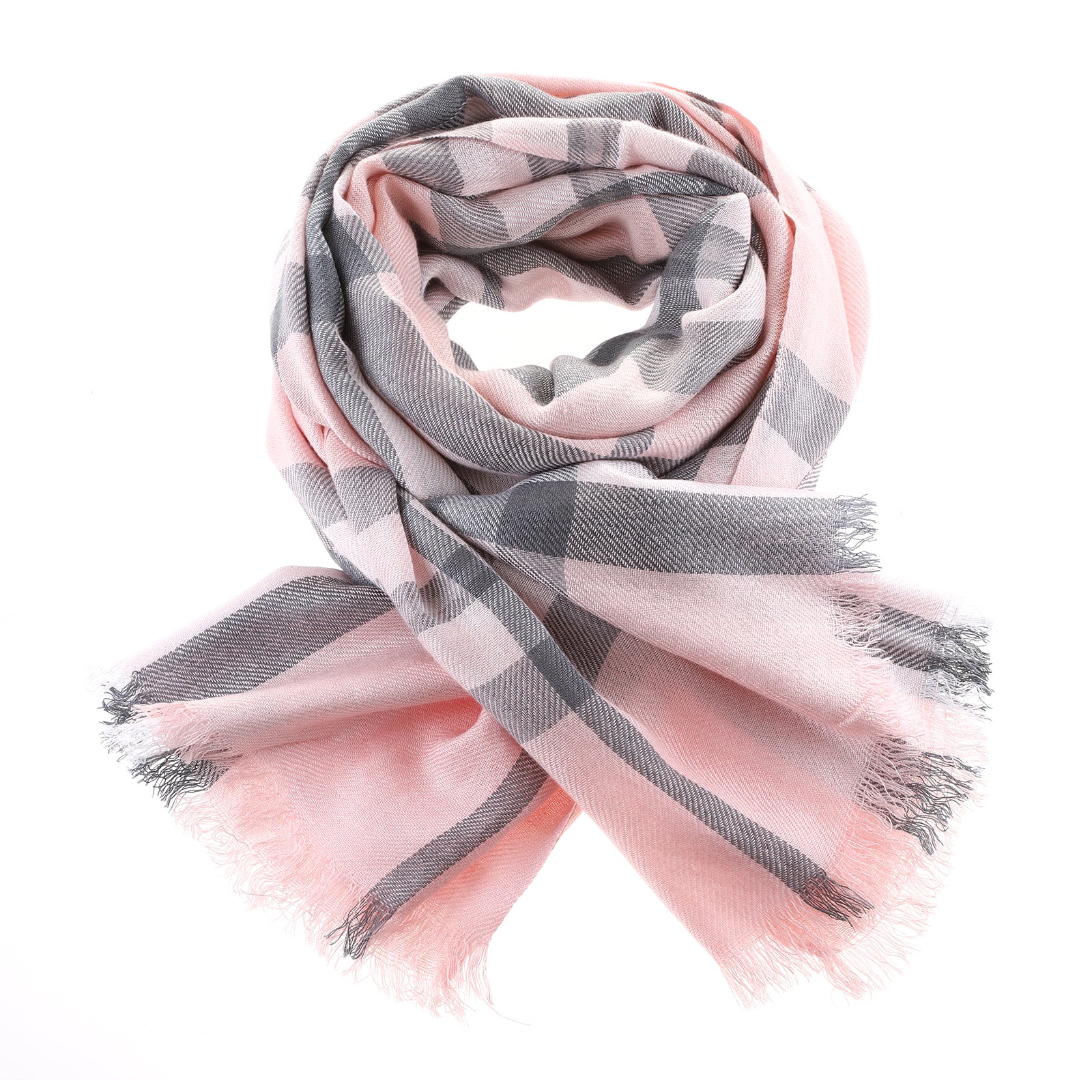 Tartan Stole Thomson Pale Pink