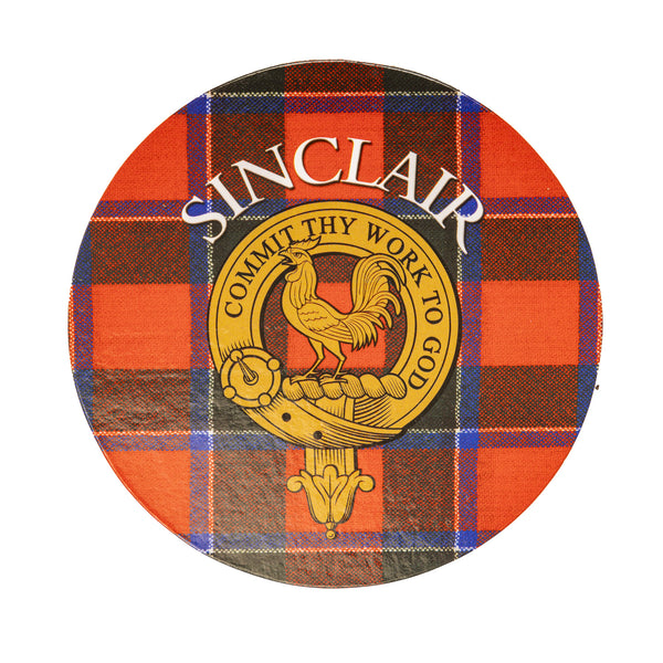 Clan/Family Name Round Cork Coaster Sinclair