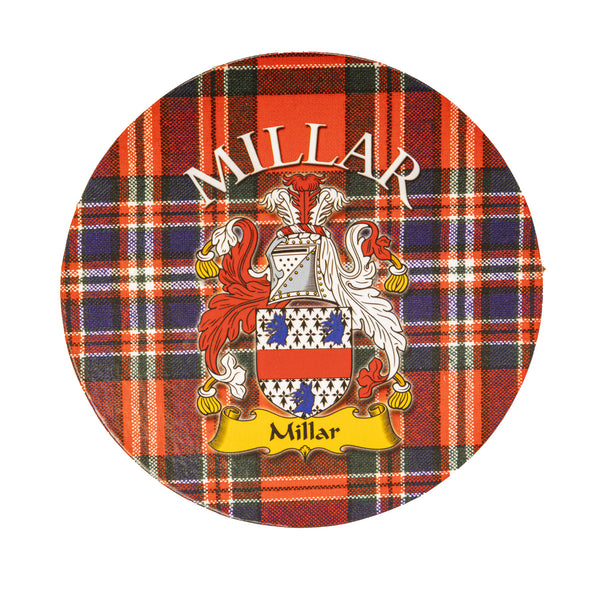 Clan/Family Name Round Cork Coaster Millar