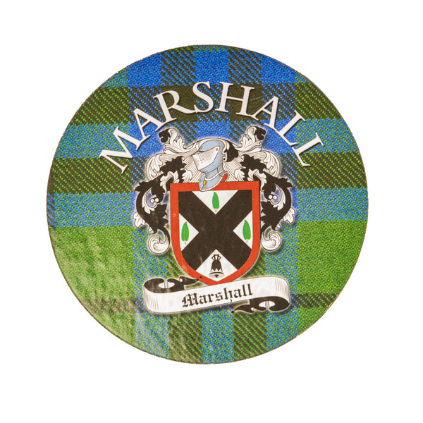 Clan/Family Name Round Cork Coaster Marshall S