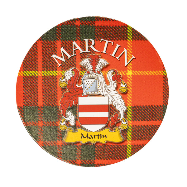 Clan/Family Name Round Cork Coaster Martin S