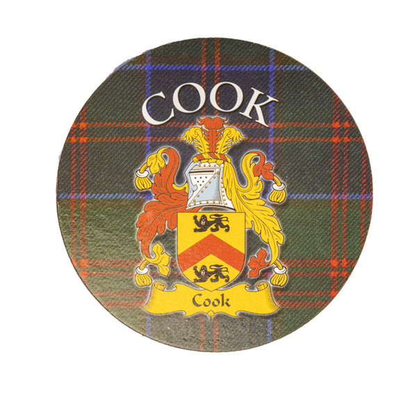 Clan/Family Name Round Cork Coaster Cook S