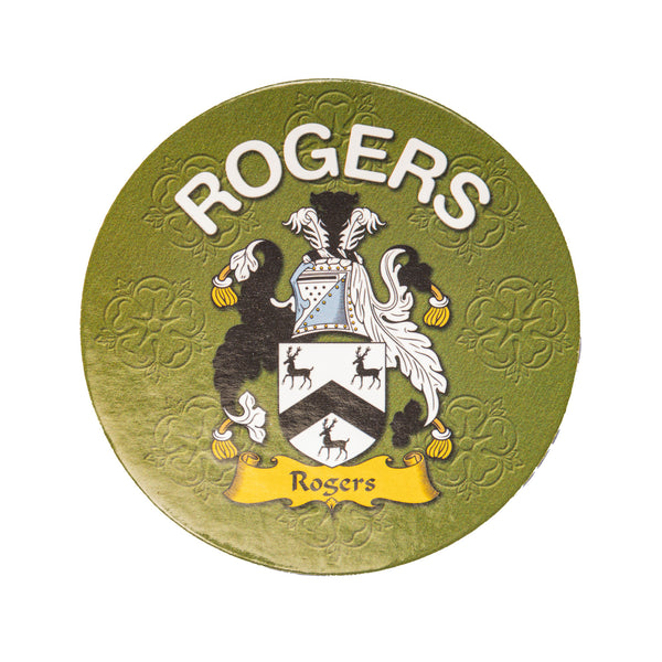 Clan/Family Name Round Cork Coaster Rogers