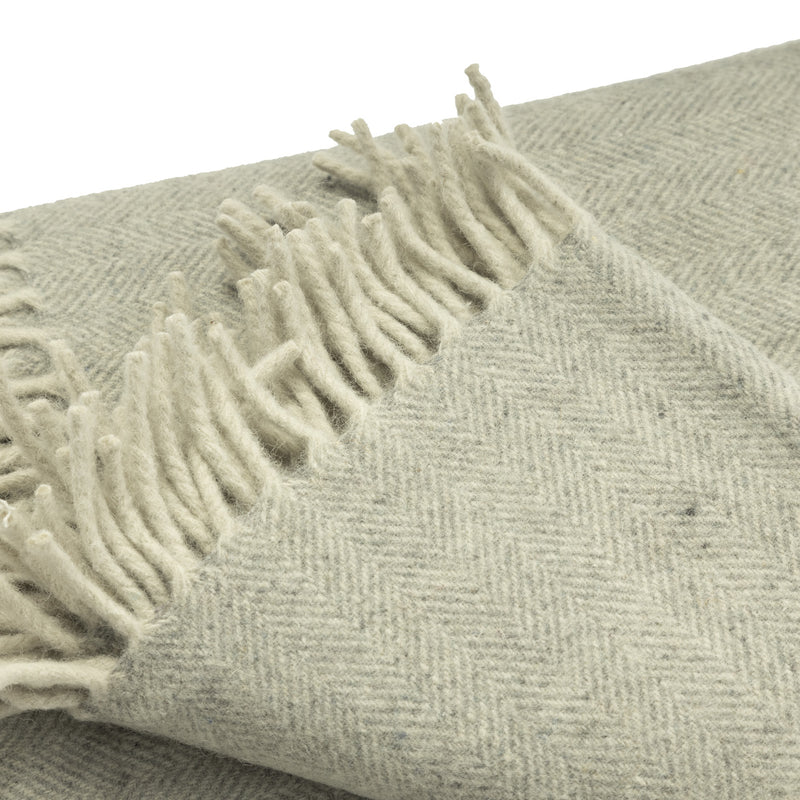Herringbone Blanket Oyster Grey