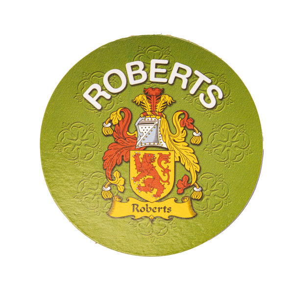 Clan/Family Name Round Cork Coaster Roberts E