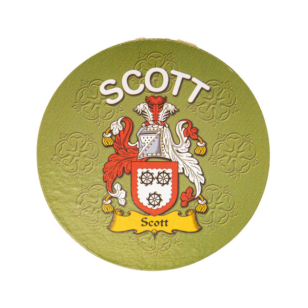 Clan/Family Name Round Cork Coaster Scott E