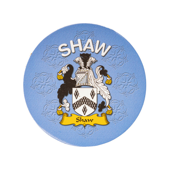 Clan/Family Name Round Cork Coaster Shaw E