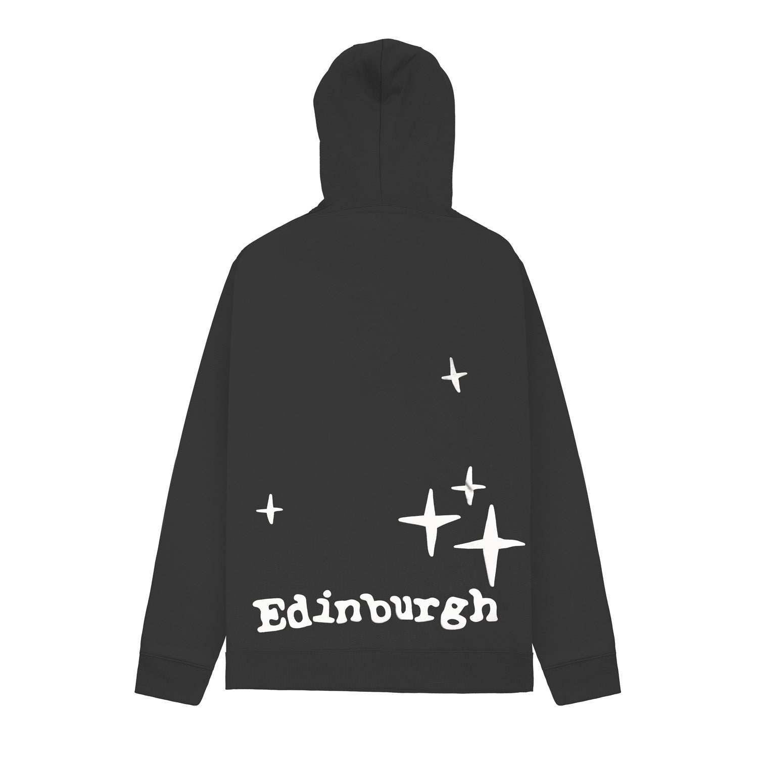 Adults Edin 3D Puff Printed Hooded Top Charcoal