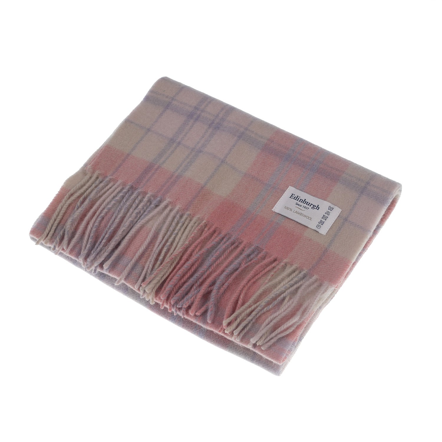 Edinburgh 100% Lambswool Tartan Scarf Macdonald White Mix