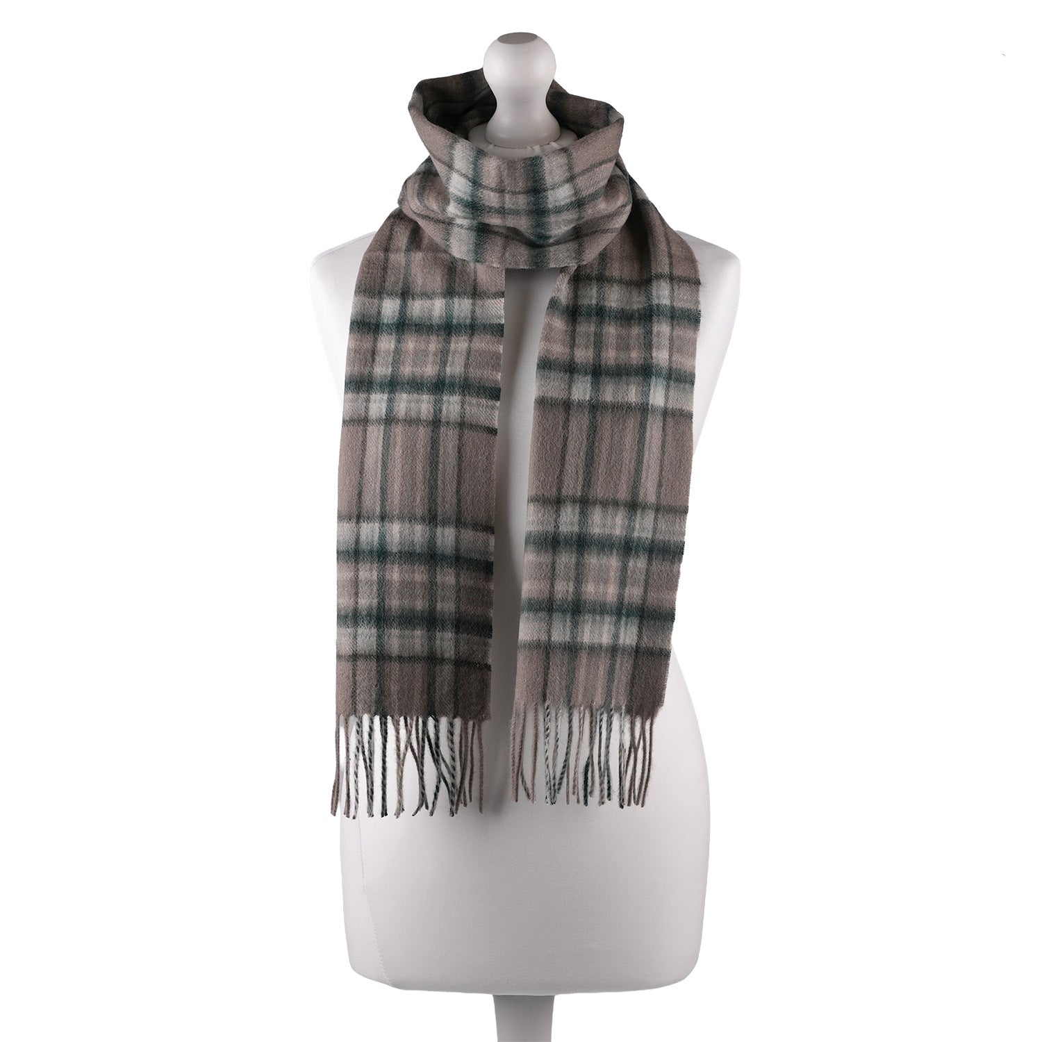 Edinburgh 100% Lambswool Tartan Scarf Royal Stewart Vintage Pink