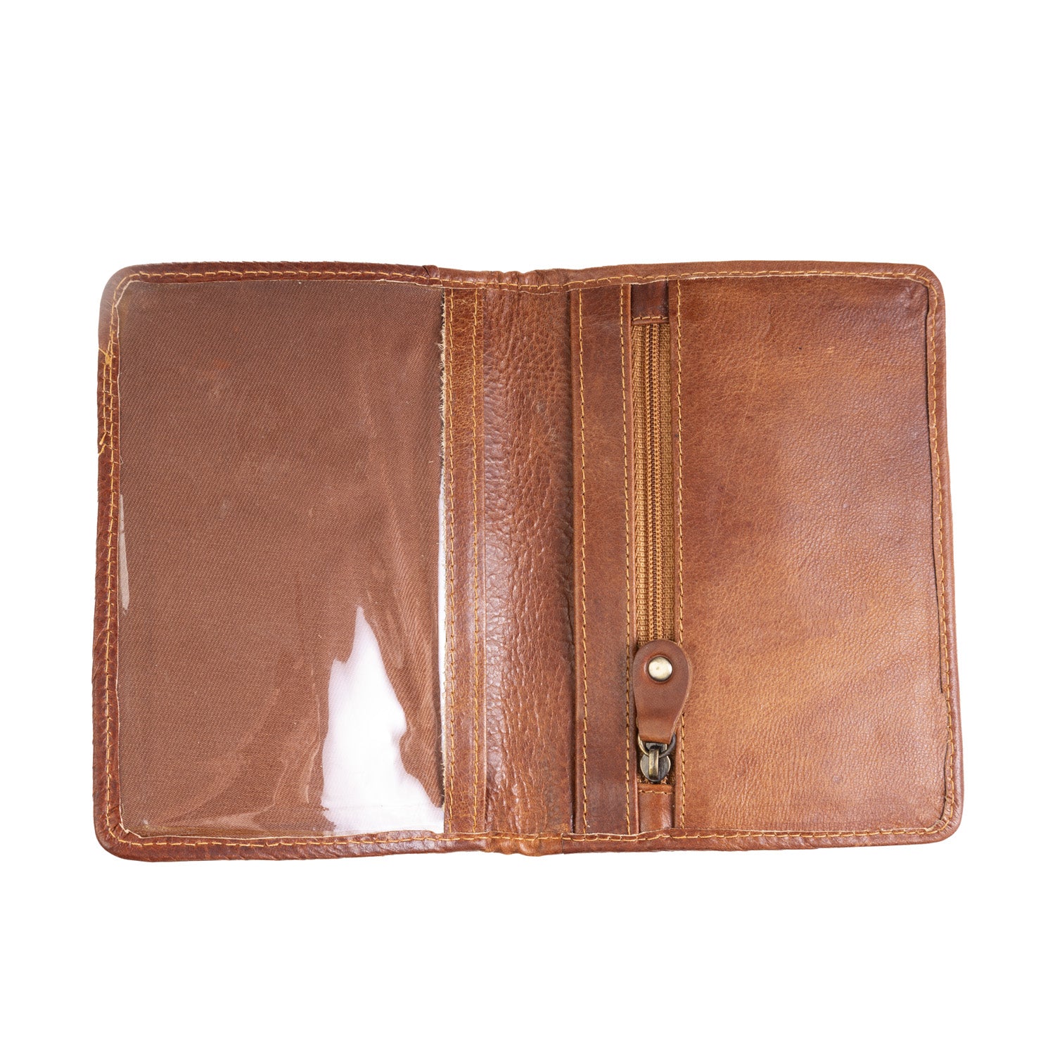 Harris Tweed Leather Passport Cover Lovat Check / Tan