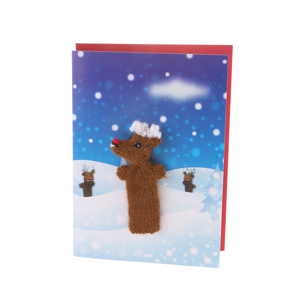 Reindeer Scene Puppet Greeting Cards