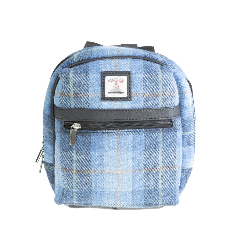 Ht Vegan Leather Small Backpack Blue Check / Black