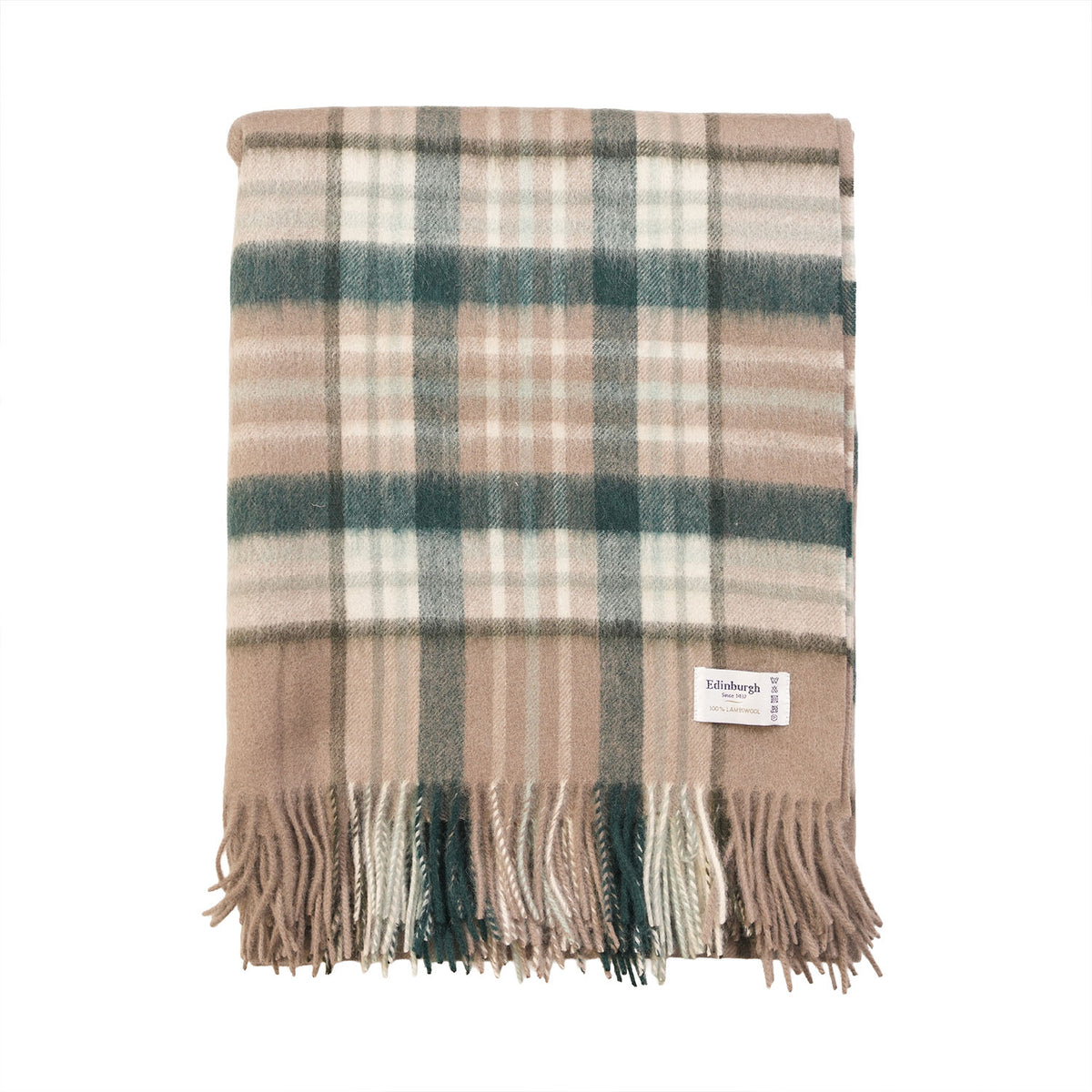 100% Pure Lambswool Blanket Throw – Luxury Soft Warm Wool Blanket - Home Décor - Royal Stewart Vintage Pink