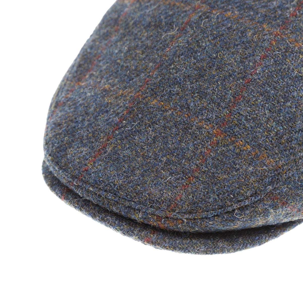 Heddle & Reed Harris Tweed® Wool Flat Cap Blue Multi-Tone