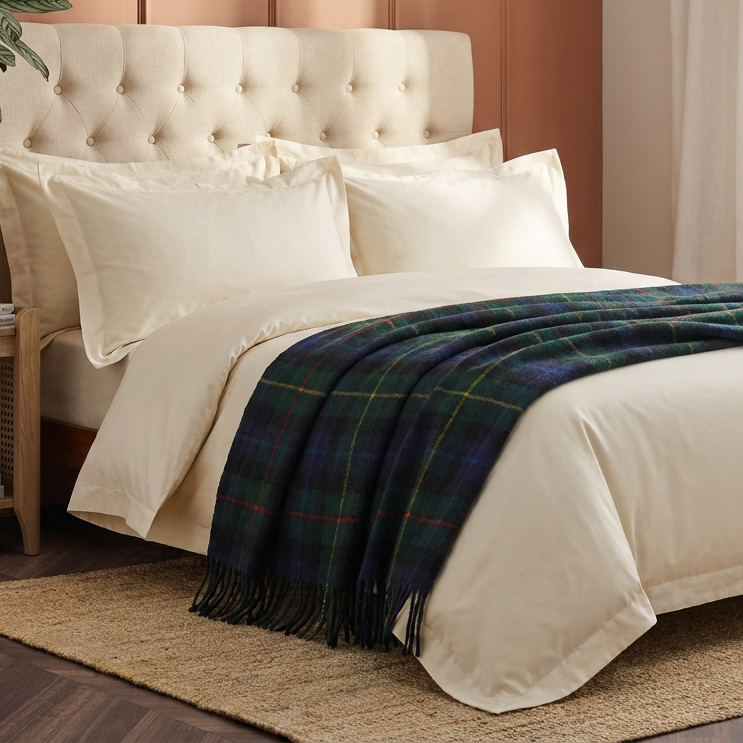 Scottish Tartan Wool-Blend Blanket Throw – Highland Comfort - SMITH