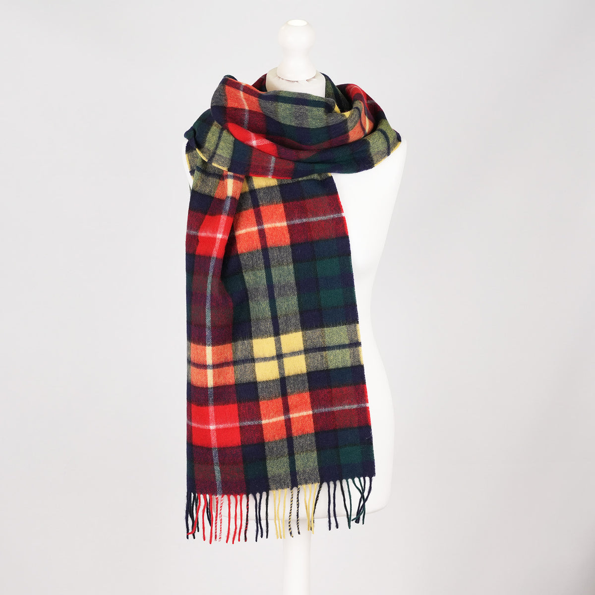 Heritage of Scotland 100% Lambswool Wide Scarf Soft Unisex Winter Wrap - Tartan & Check Designs - BUCHANAN MODERN
