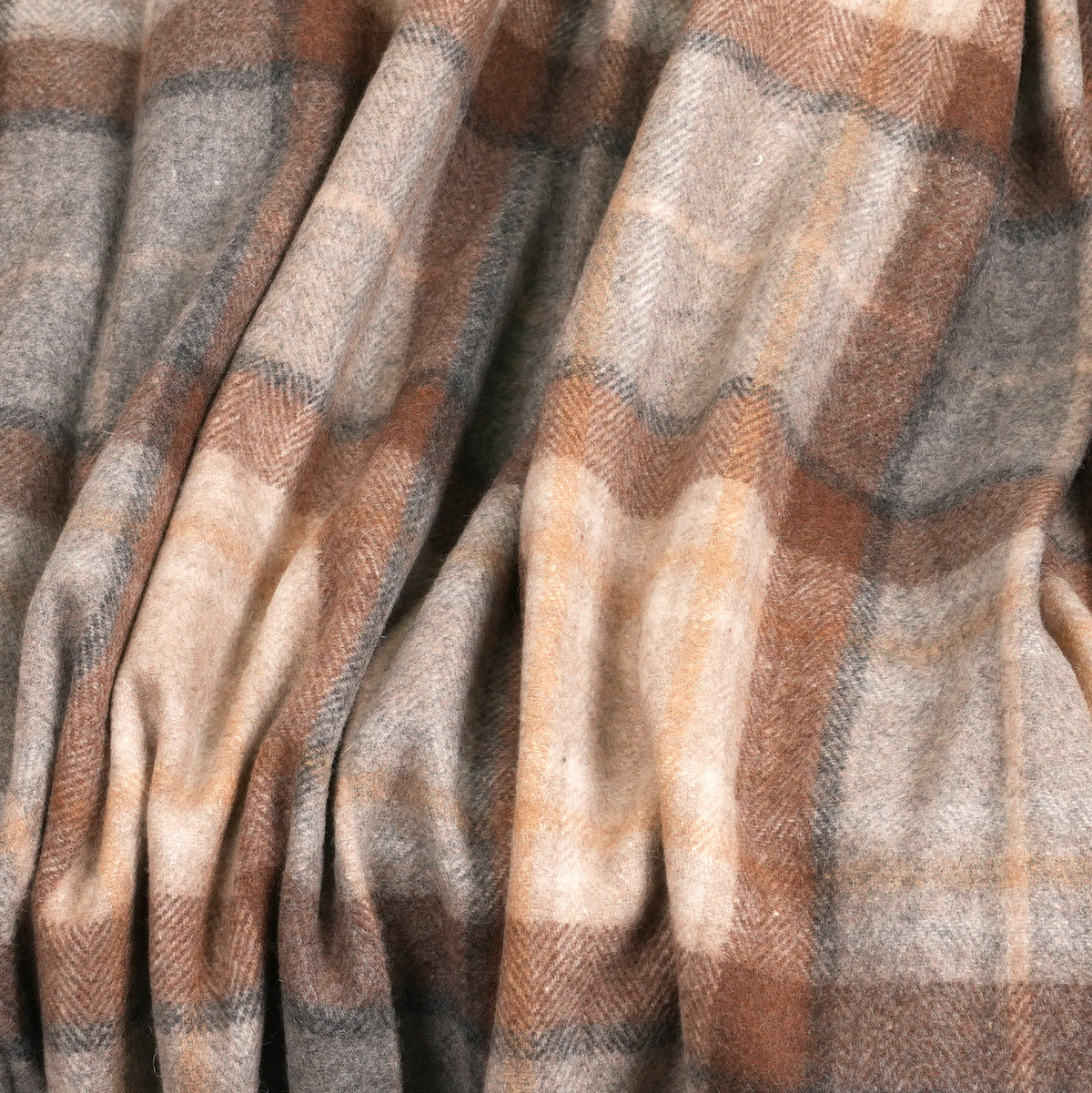 Scottish Tartan Wool-Blend Blanket Throw – Highland Comfort - Highland Wool Blend Tartan Blanket Throw - MACKELLAR NATURAL