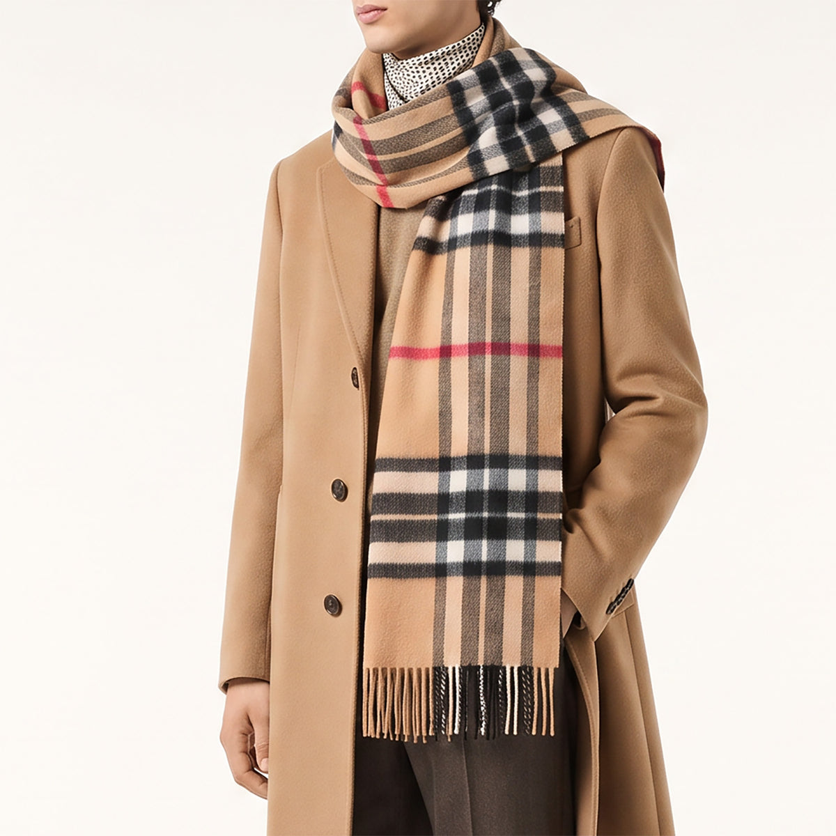 Heritage of Scotland 100% Lambswool Wide Scarf Soft Unisex Winter Wrap - Tartan & Check Designs - ENLARGED OFF CTR SCOTTY THOM CAMEL