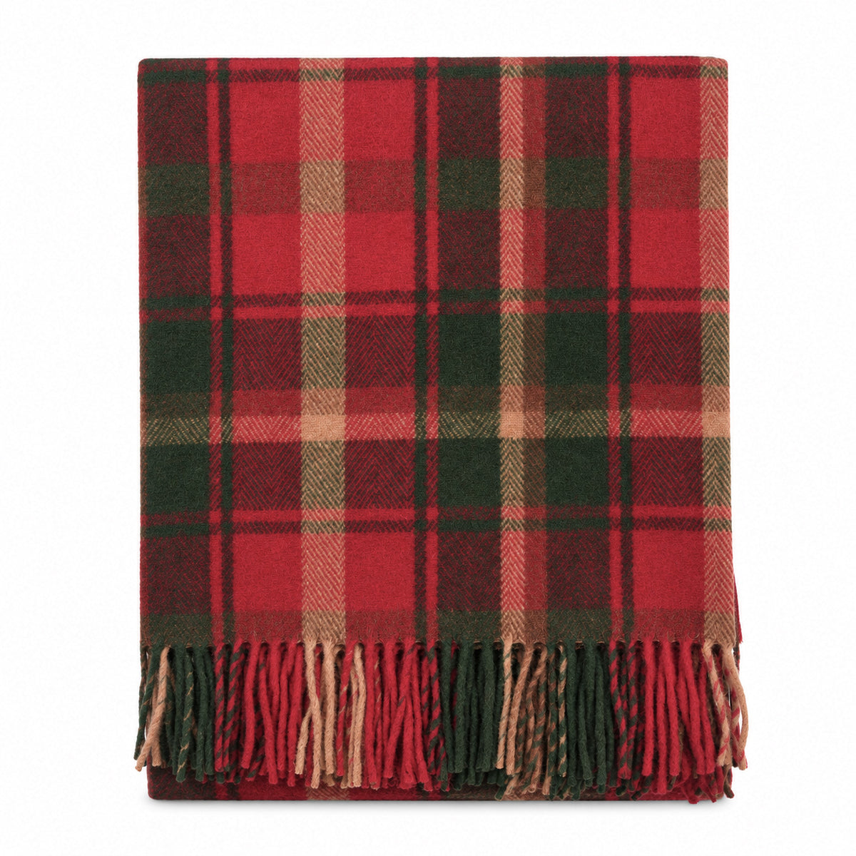 Scottish Tartan Wool-Blend Blanket Throw – Highland Comfort - Highland Wool Blend Tartan Blanket Throw - DARK MAPLE