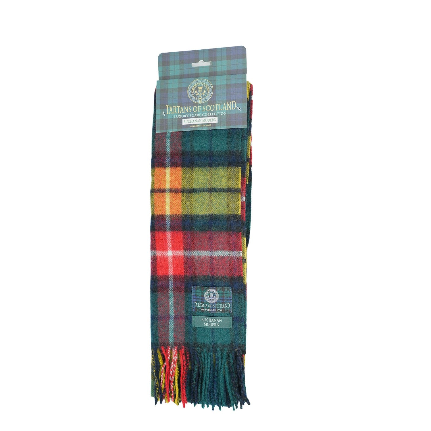 Tartan of Scotland 100% Pure New Wool Clan Scarf - Buchanan