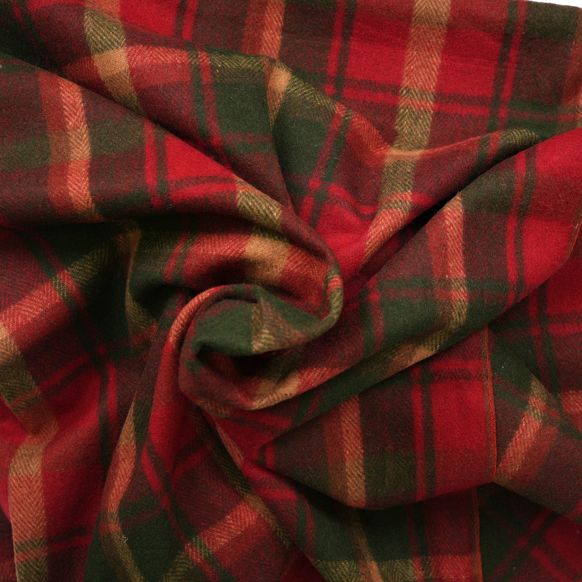 Scottish Tartan Wool-Blend Blanket Throw – Highland Comfort - Highland Wool Blend Tartan Blanket Throw - DARK MAPLE