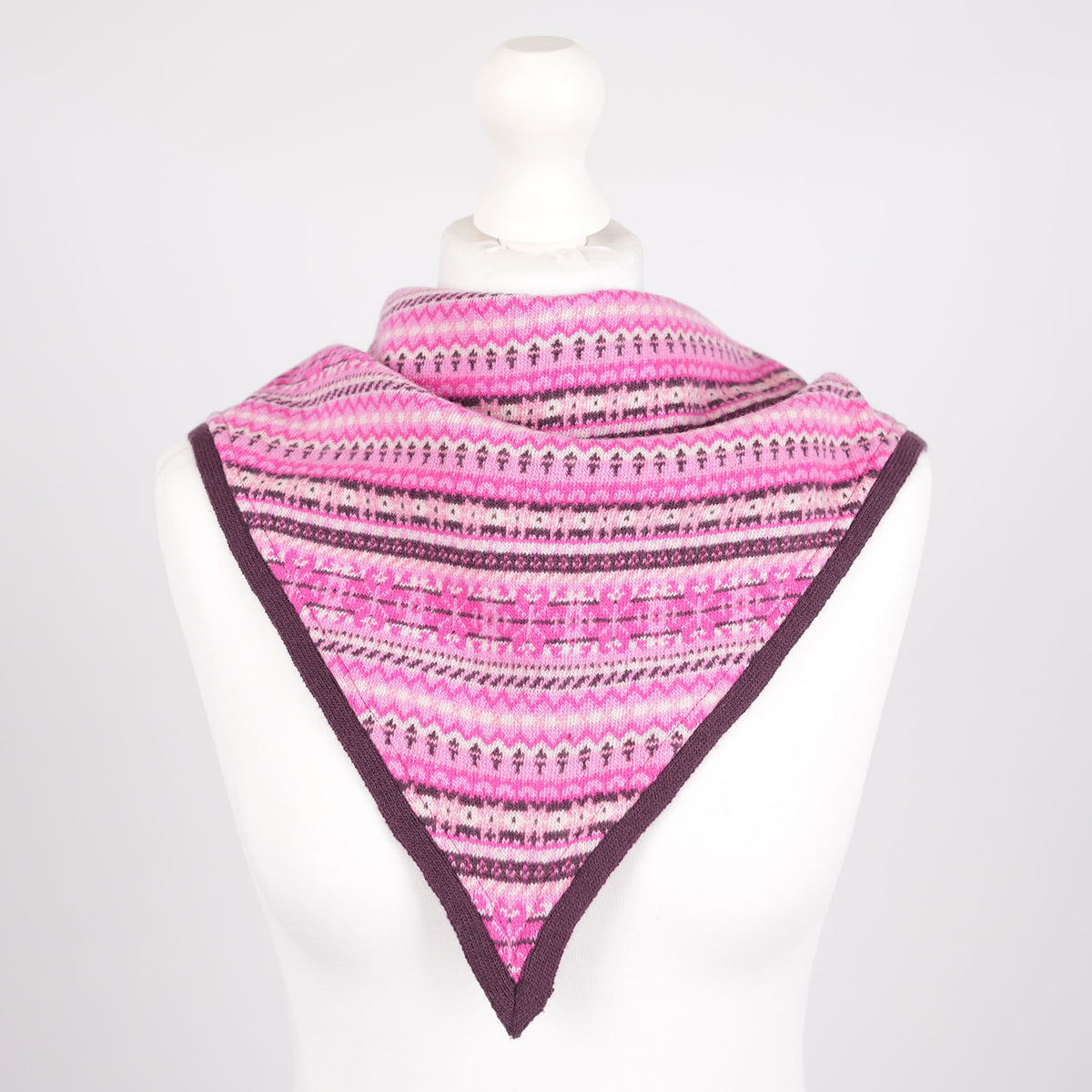Women’s Lambswool Fair Isle Neck Scarf – Made in Scotland - CASIS PURPLE