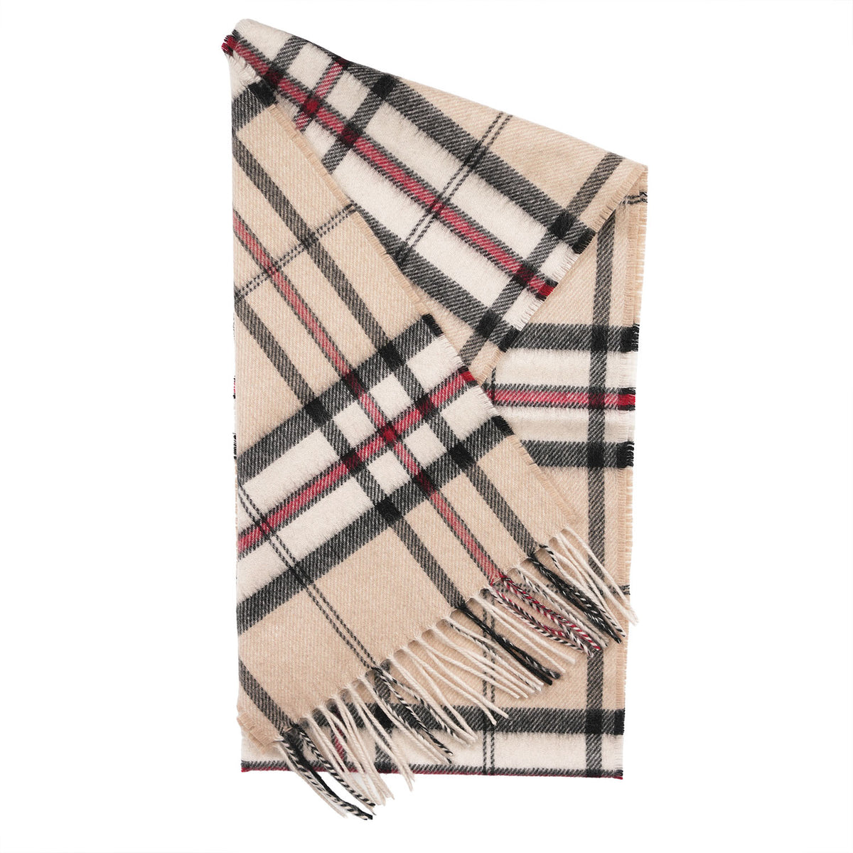 Tartan Weaving Mill 100% Pure Cashmere Scarf – Made in Scotland - Thomson Camel - Maxi Check