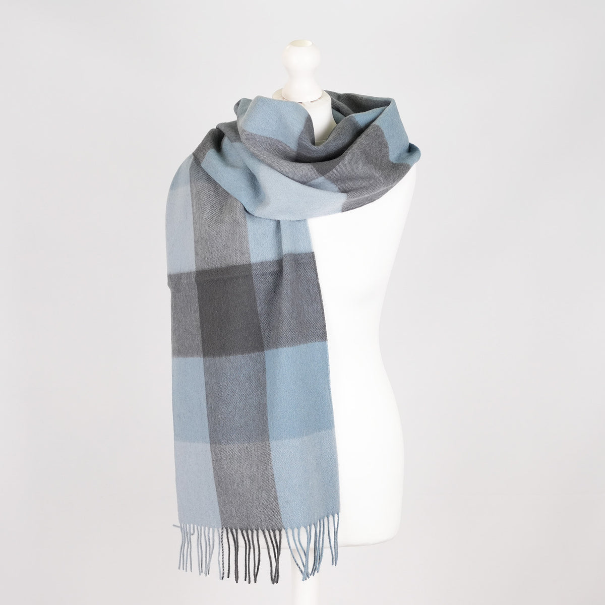Heritage of Scotland 100% Lambswool Wide Scarf Soft Unisex Winter Wrap - Tartan & Check Designs - 3 SQUARE BLUE