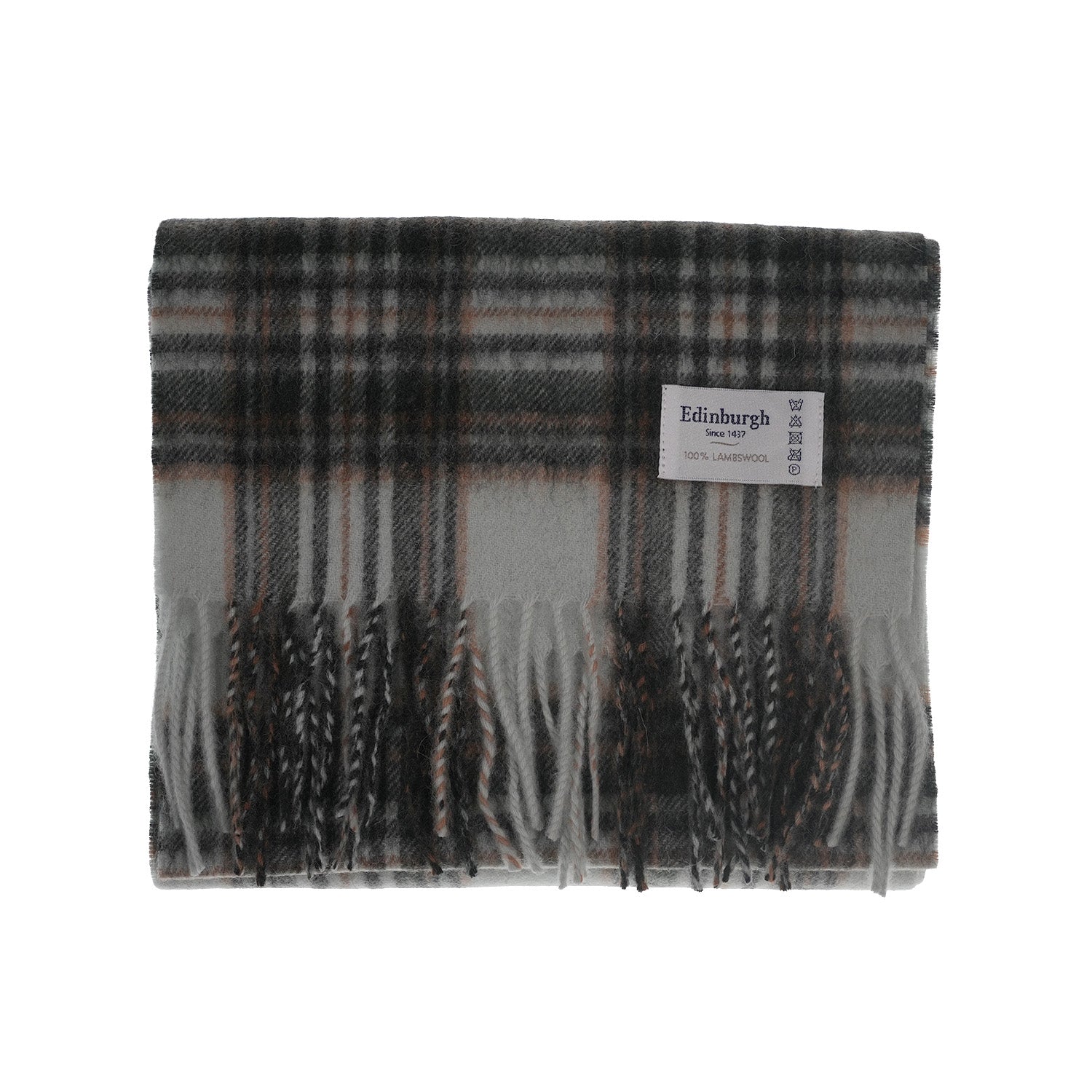 Edinburgh 100% Lambswool Tartan Scarf Royal Stewart Vintage Duck Egg