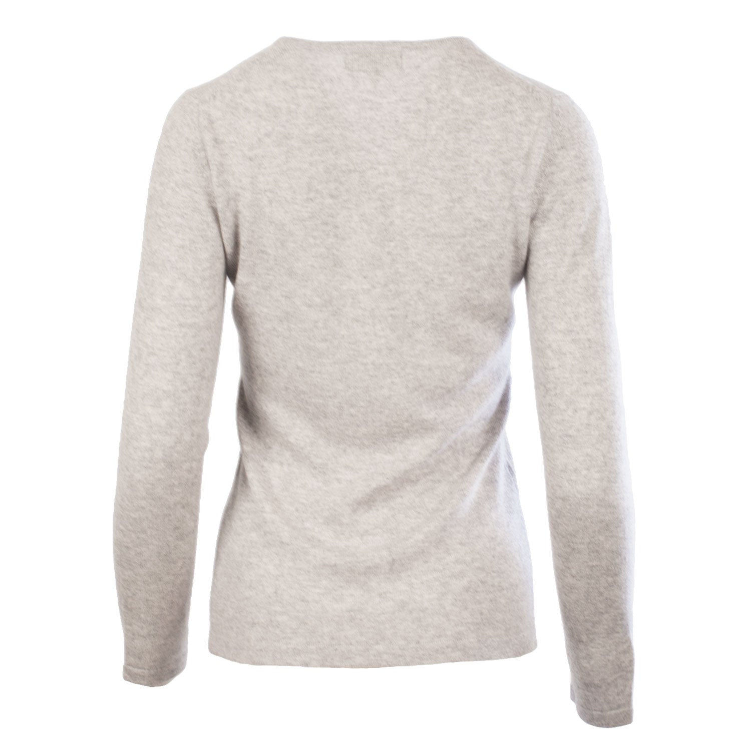 100% Cashmere Ladies Fashion Crew-Neck Jumper Oyster