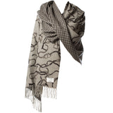 Chain Print Double Sided Cashmere Stole Pewter/Grey / Chain Print