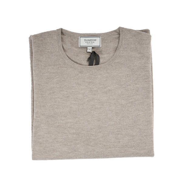 100% Merino Ladies Crew Neck Sweater Toast