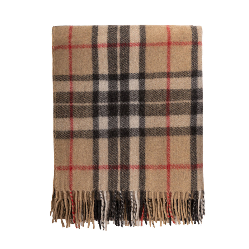 Wool Blend Tartan Knee Blanket Thomson Camel