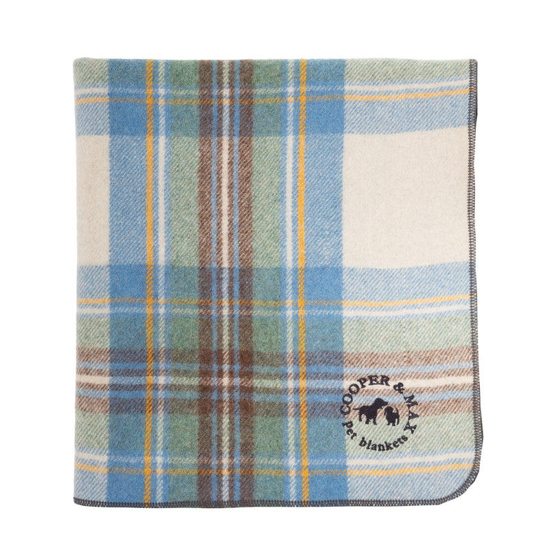 Tartan Pet Blanket Stewart Muted Blue