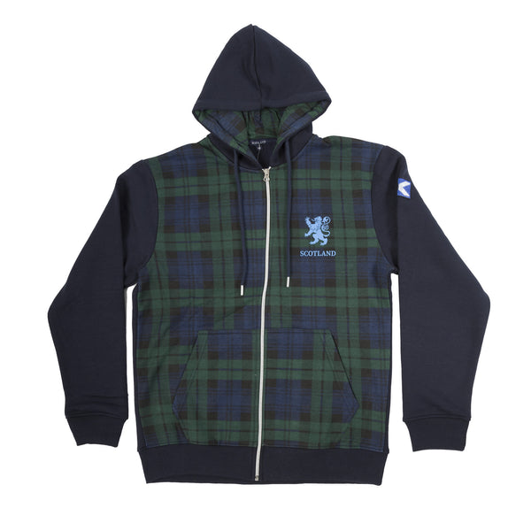 Men's Maree Tartan Zipper Hoodie Black Watch