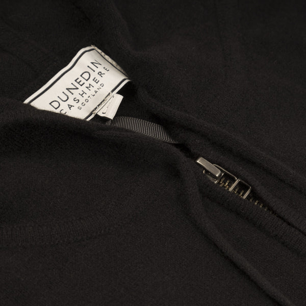 100% Cashmere Gents Hoodie Black