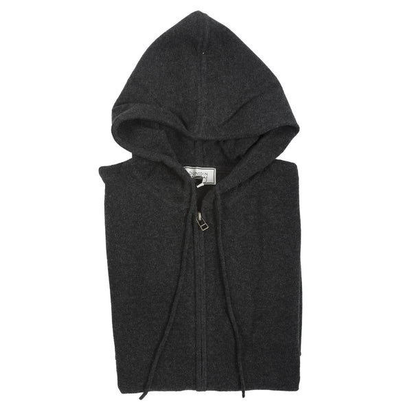 100% Cashmere Gents Hoodie Charcoal