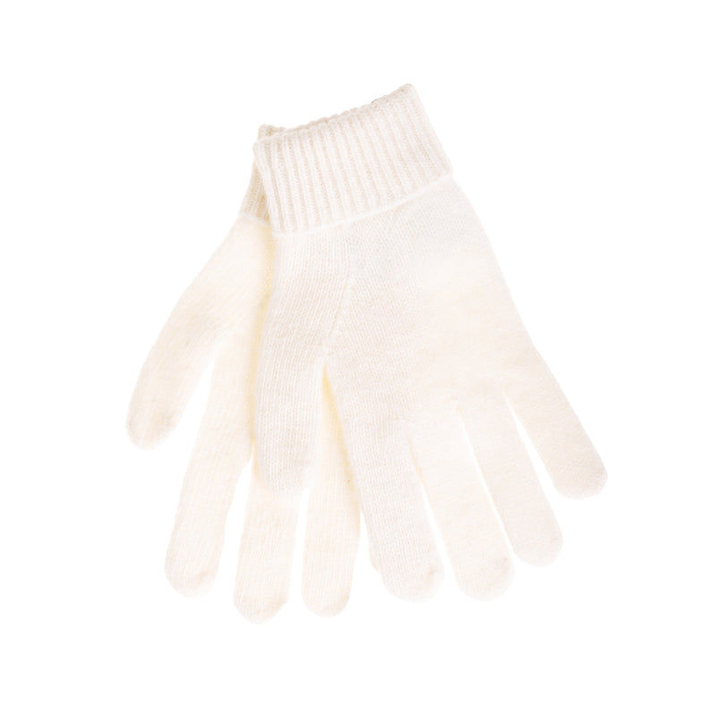 Ladies Plain Lambswool Mix Glove White