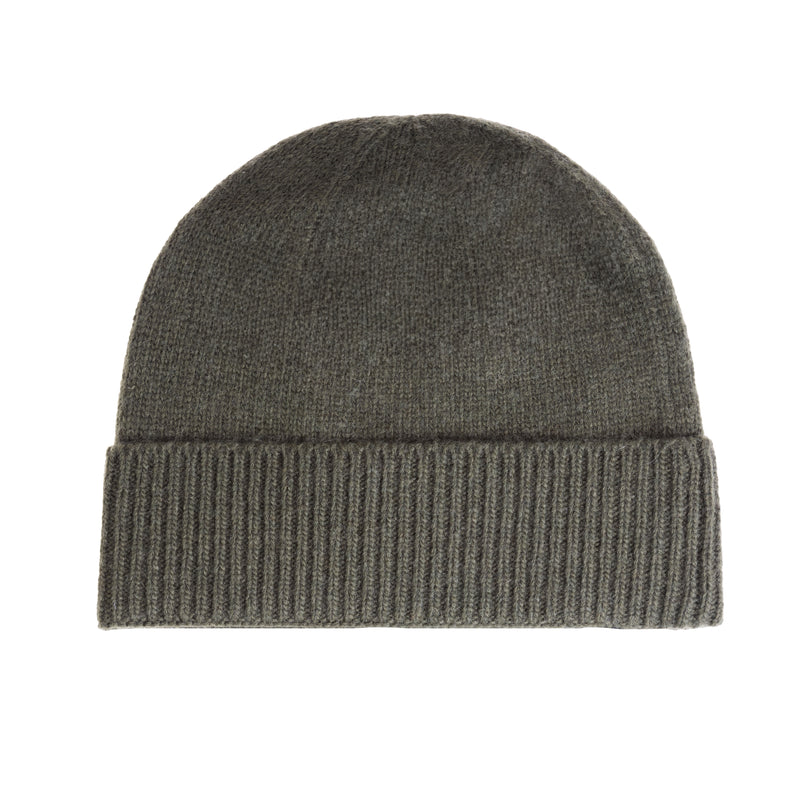 Gents Plain Lambswool Mix Beanie Olive