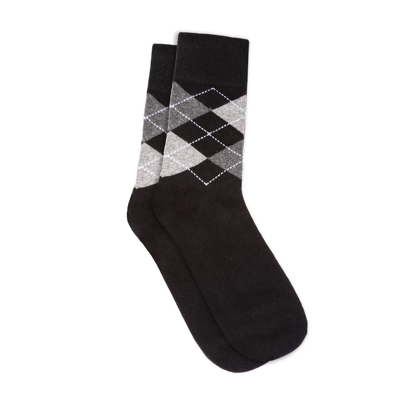 Gents Argyle Pattern Socks Black