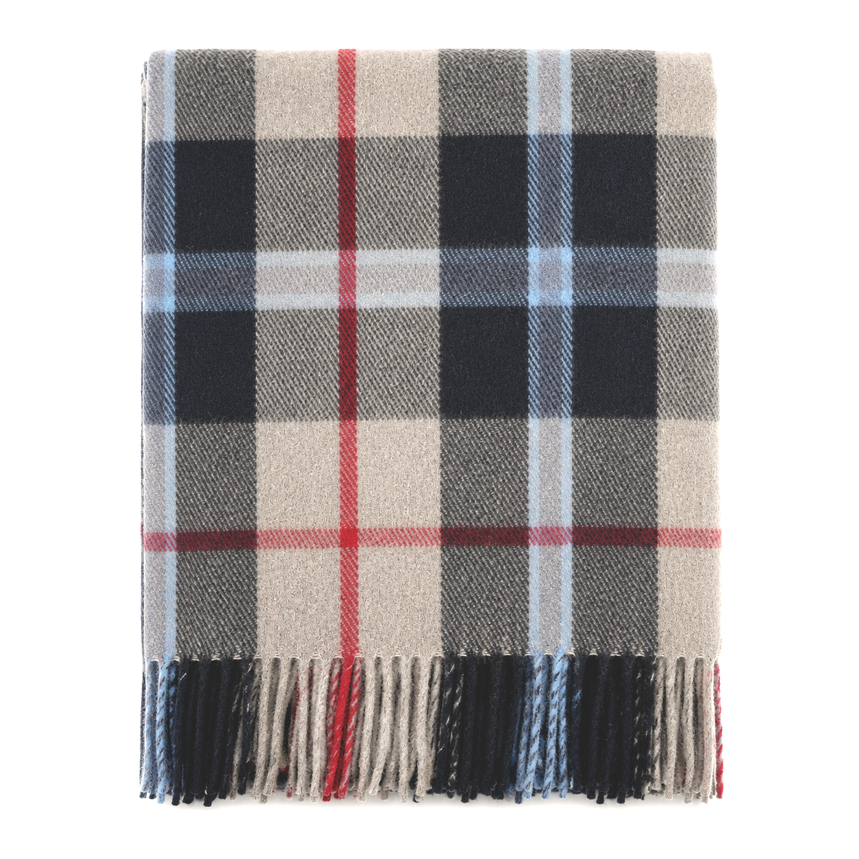 Balmoral Highland Wool Blend Scottish Tartan Blanket Throw - Recycled Wool - 155 x 190 cm - DOUGLAS NAVY